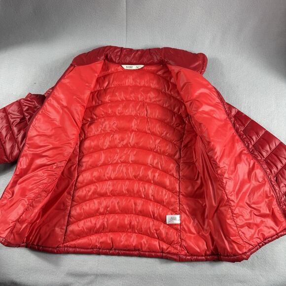 Old Navy Women M Red Lightweight Puffer Jacket Quilted Nylon Zip Front Athleisur - Picture 4 of 13